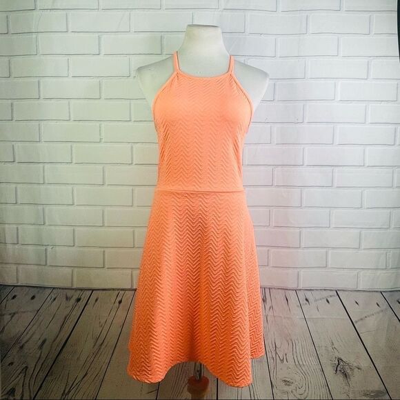 10/$25🦋 Mossimo Neon Orange A-Line Sleeveless Skater Dress - Size Medium - Picture 2 of 16